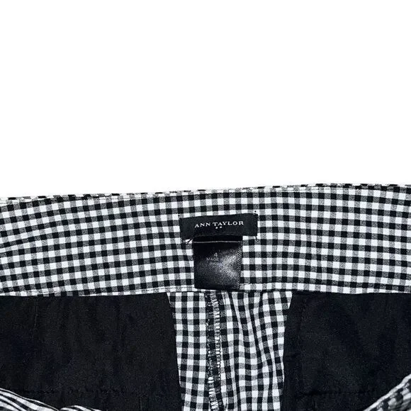 ANN TAYLOR Black & White Checkered Skinny Dress Pant Size 4 - Picture 6 of 6